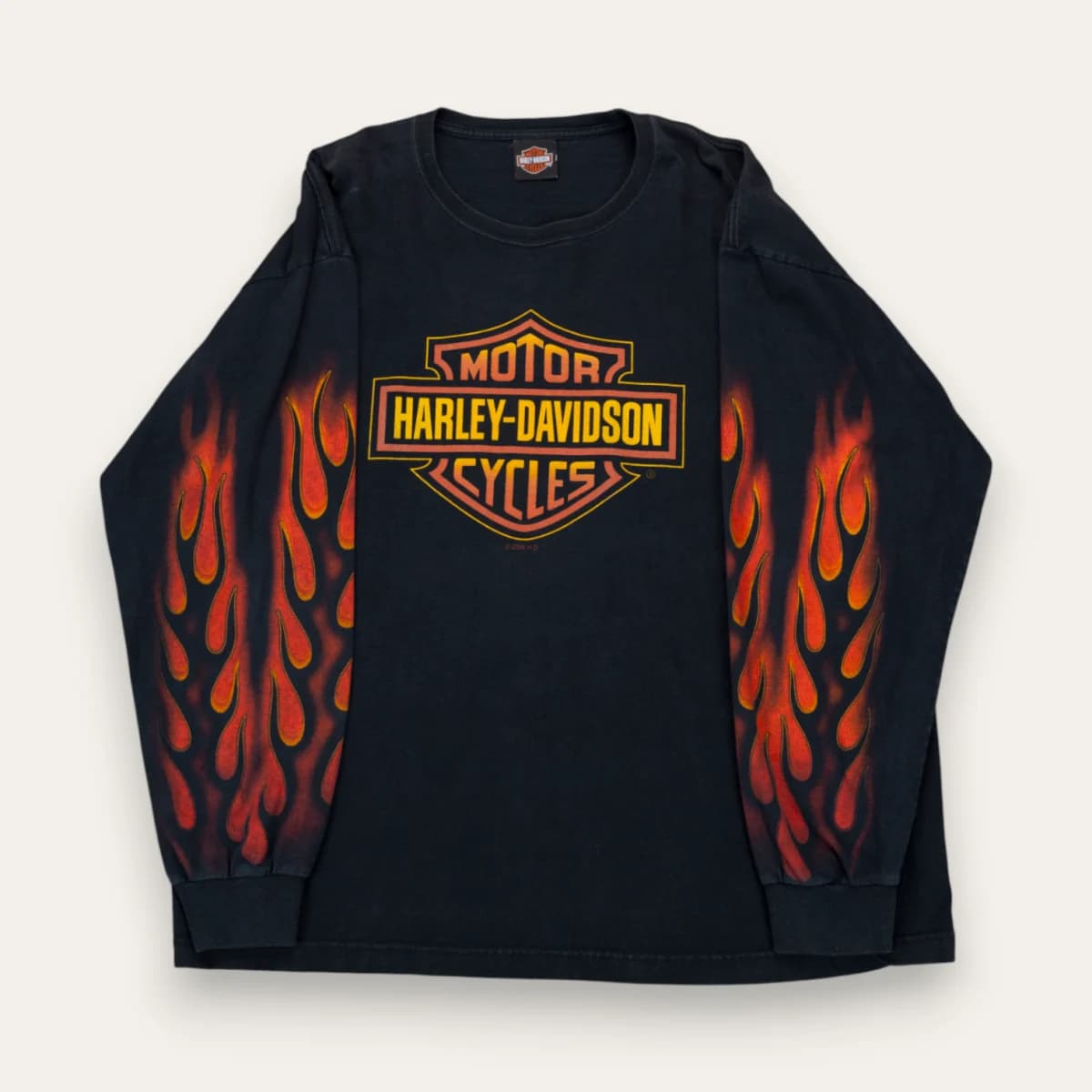 2005 Red Barrel Flames Barn Shield Harley Davidson LS - XL