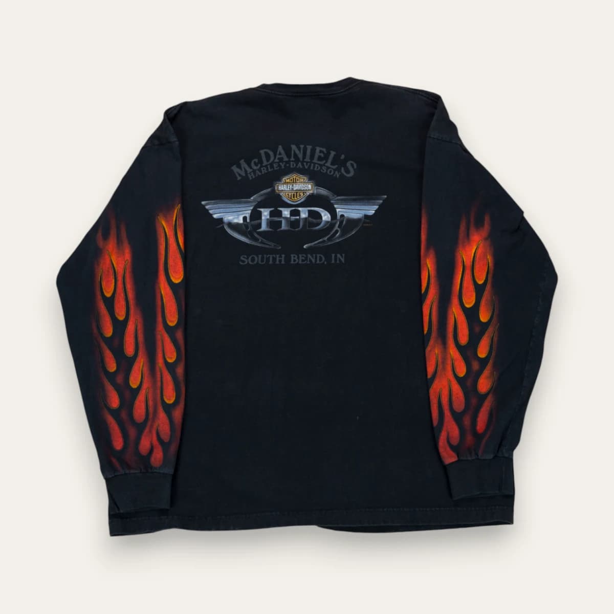 2005 Red Barrel Flames Barn Shield Harley Davidson LS - XL alternate view